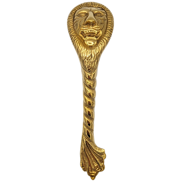 10 Inch Ornate Lion's Head Door Pull (Polished Brass Finish) COPPER MOUNTAIN HARDWARE