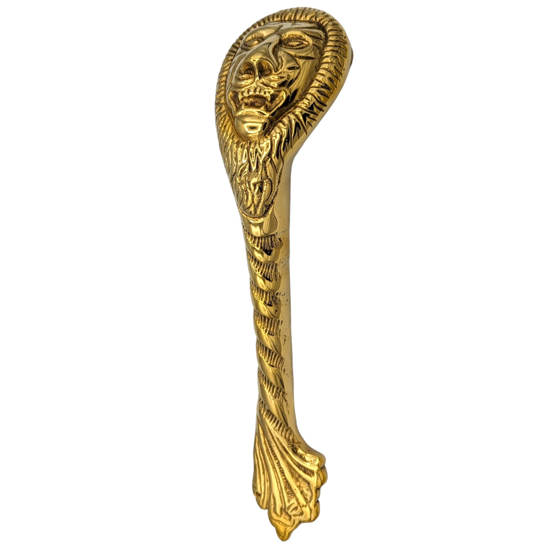 10 Inch Ornate Lion's Head Door Pull (Polished Brass Finish) COPPER MOUNTAIN HARDWARE