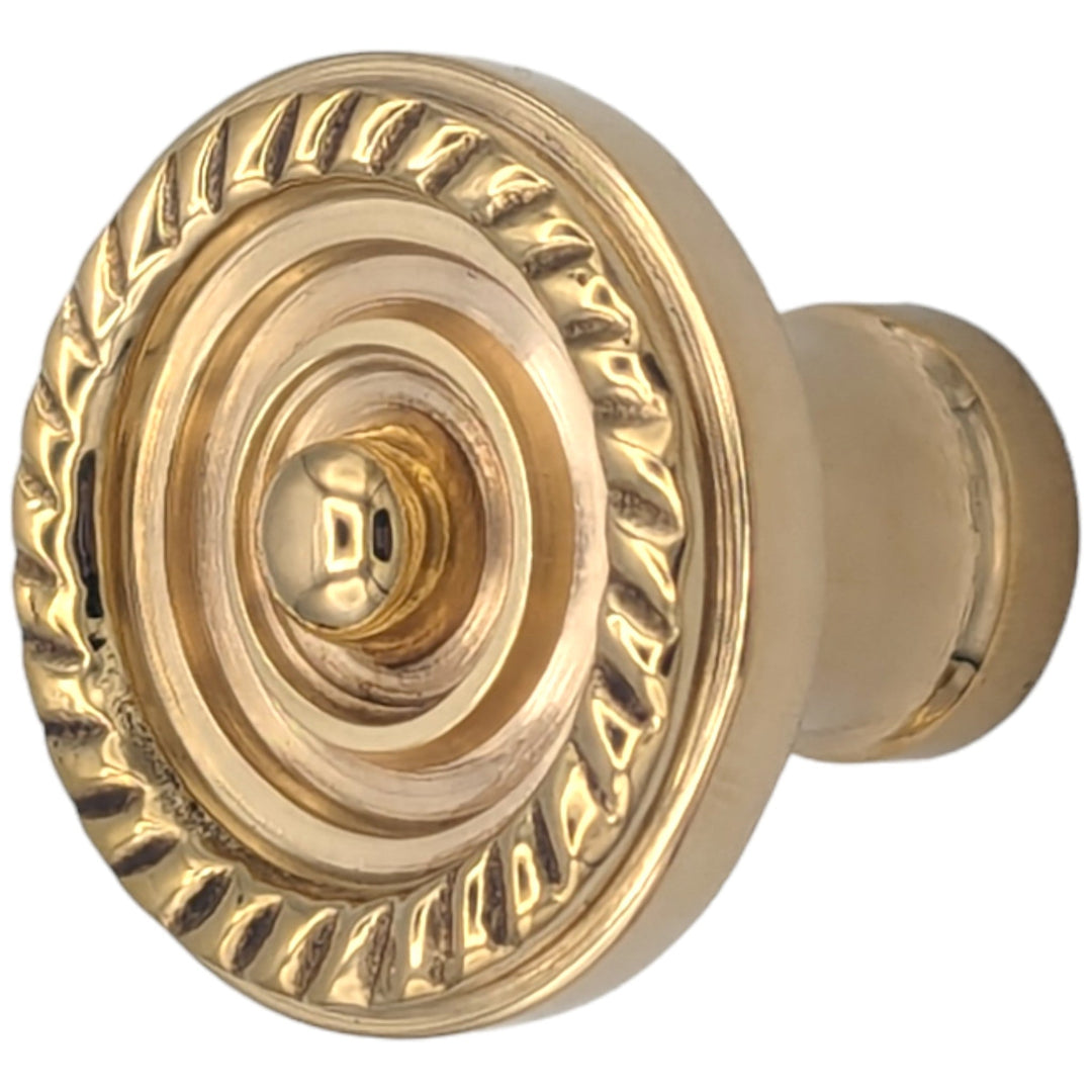 COPPER MOUNTAIN HARDWARE Solid Brass Art Deco Beaded Circle Cabinet & Furniture Knob