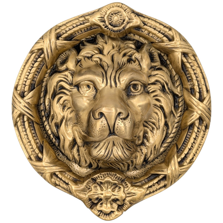 Ribbon & Reed 8 3/4 Inch Brass Lion Door Knocker (Several Finishes Available) COPPER MOUNTAIN HARDWARE
