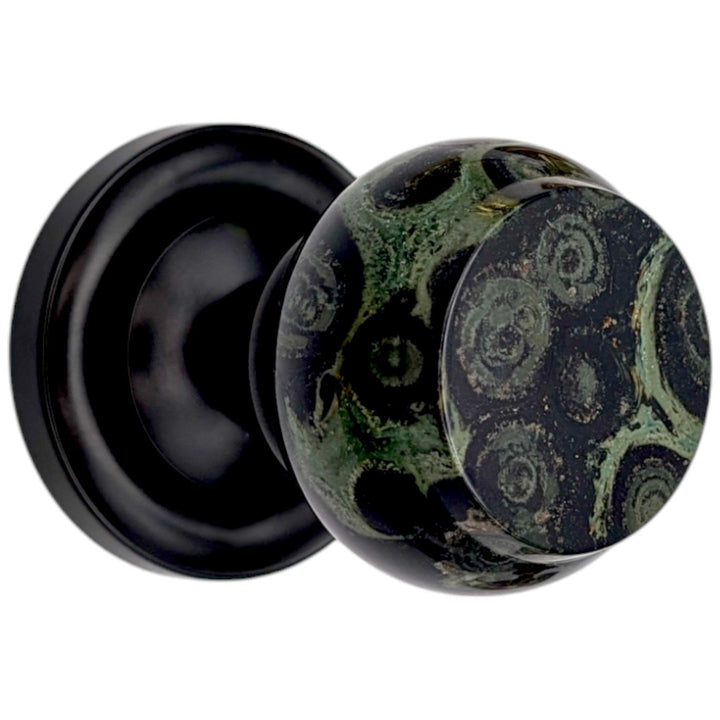 Magnifique® Classic Door Set with Crocodile Jasper Knobs (Several Finishes Available)