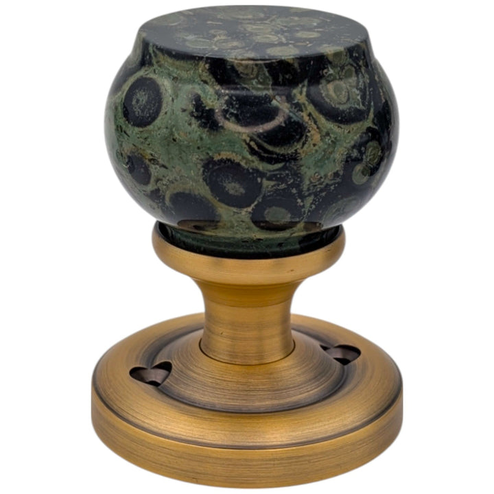 Magnifique® Classic Door Set with Crocodile Jasper Knobs (Several Finishes Available)