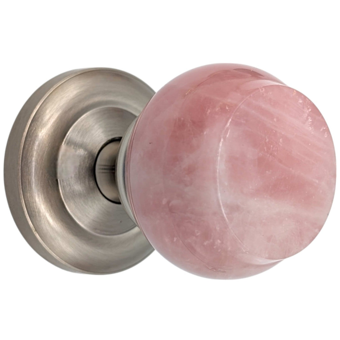 Magnifique® Classic Door Set with Rose Quartz Knobs (Several Finishes Available)