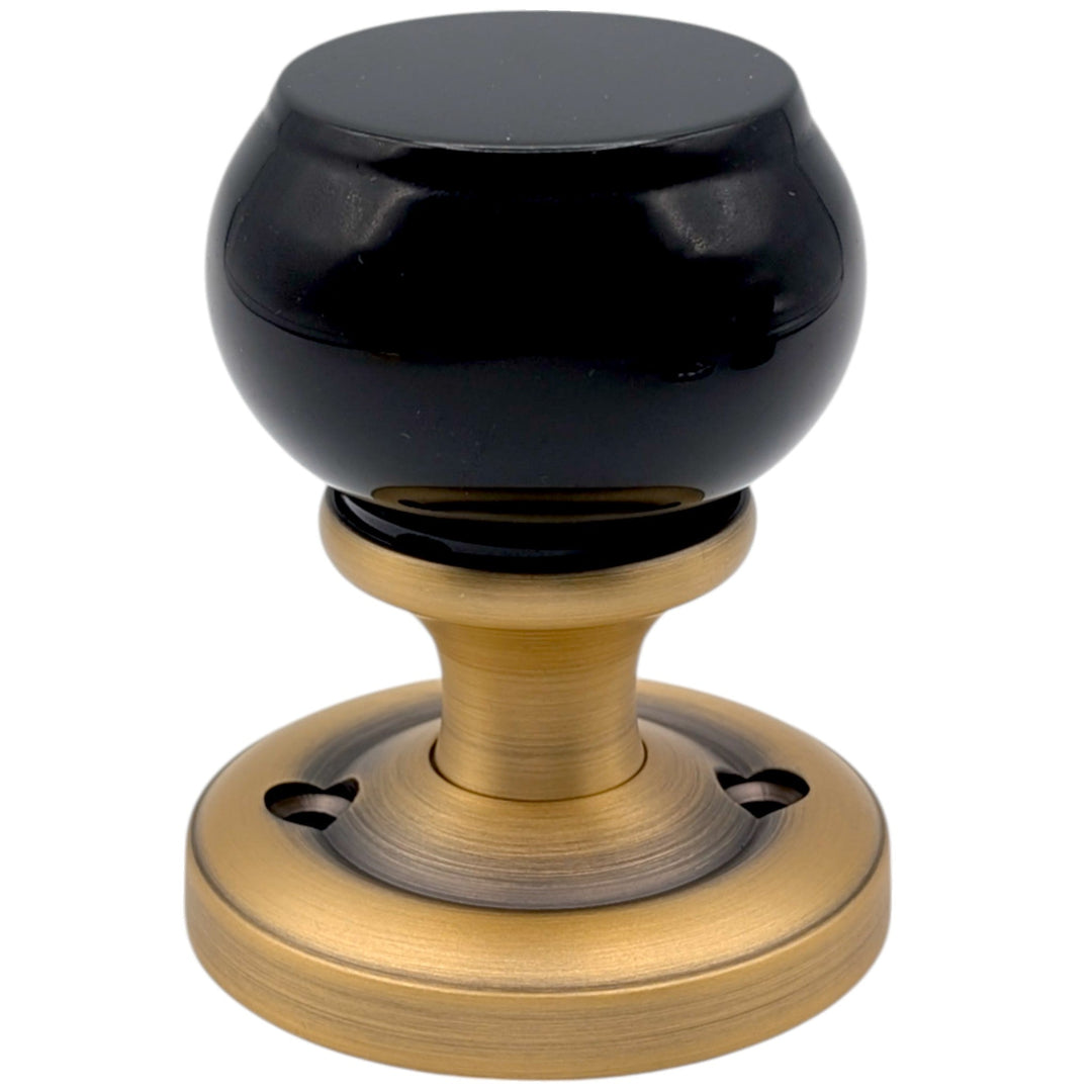 Magnifique® Classic Door Set with Black Obsidian Knobs (Several Finishes Available)