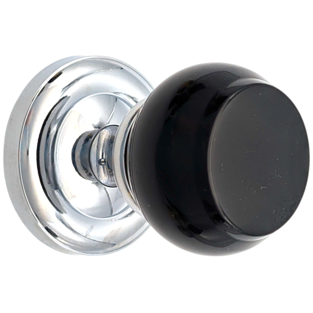 Magnifique® Classic Door Set with Black Obsidian Knobs (Several Finishes Available)