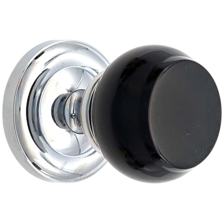 Magnifique® Classic Door Set with Black Obsidian Knobs (Several Finishes Available)