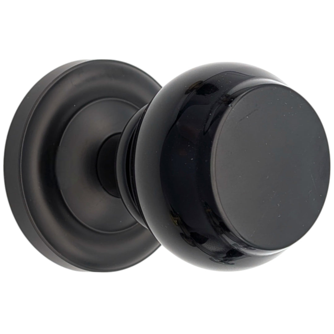 Magnifique® Classic Door Set with Black Obsidian Knobs (Several Finishes Available)