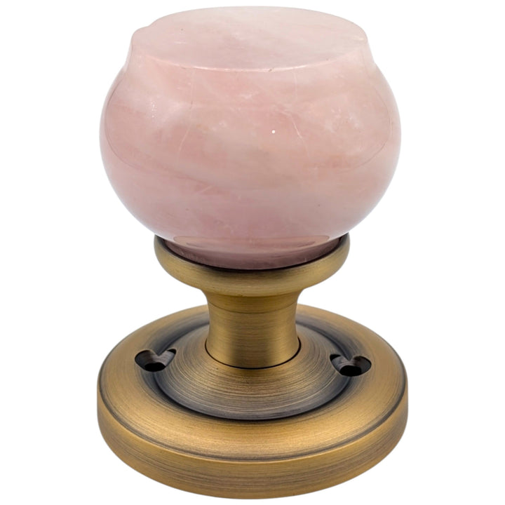 Magnifique® Classic Door Set with Rose Quartz Knobs (Several Finishes Available)