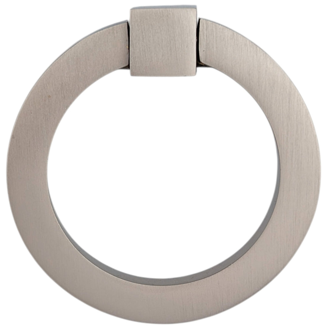 3 Inch Mission Style Solid Brass Drawer Ring Pull (Satin Nickel)