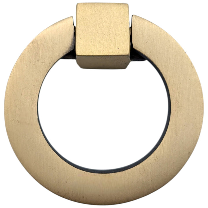 2 Inch Mission Style Solid Brass Drawer Ring Pull Hand Wrought (Antique Brass)