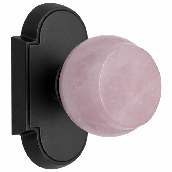 Magnifique® Arched Door Set with Rose Quartz Knobs (Several Finishes Available)