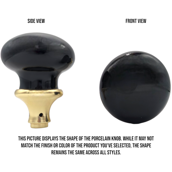 Black Genuine Porcelain Doorknobs with Ornate Victorian Back Plate COPPER MOUNTAIN HARDWARE