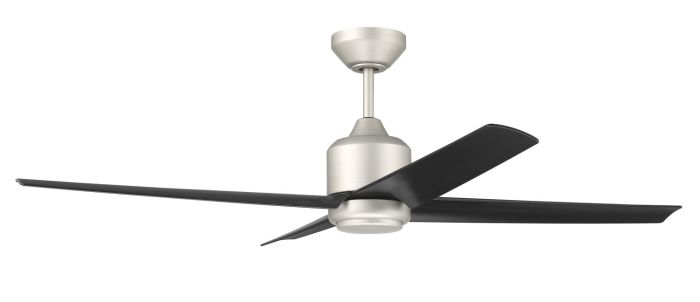 ##Antique Hardware## 52" Quell Fan, Painted Nickel Finish, Flat Black Blades. LED Light, WIFI and Control Included