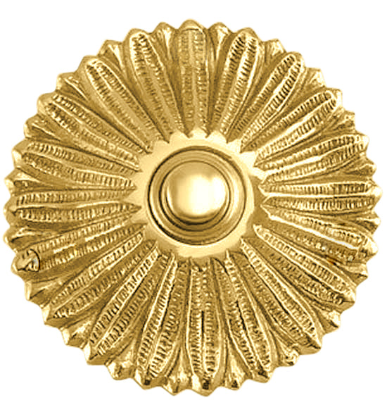 Solid Brass Antique Flower Doorbell Push