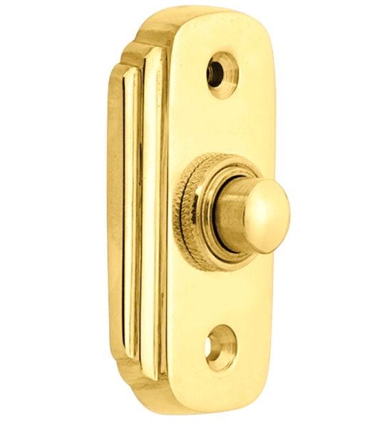 2 1/2 Inch Solid Brass Art Deco Doorbell Button