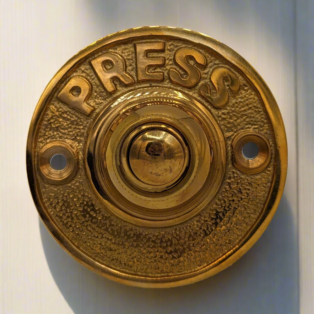 COPPER MOUNTAIN HARDWARE Vintage "Press" Doorbell Button, Solid Brass Several Finish Options