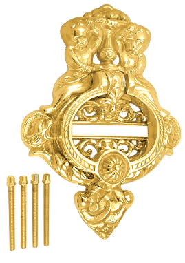 French Empire 10 Inch Brass Cherubs Door Knocker (Several Finishes Available)