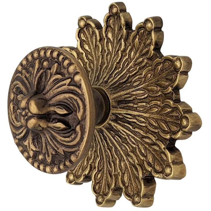 COPPER MOUNTAIN HARDWARE Solid Brass Rococo Victorian Cabinet & Furniture Knob with Back Plate