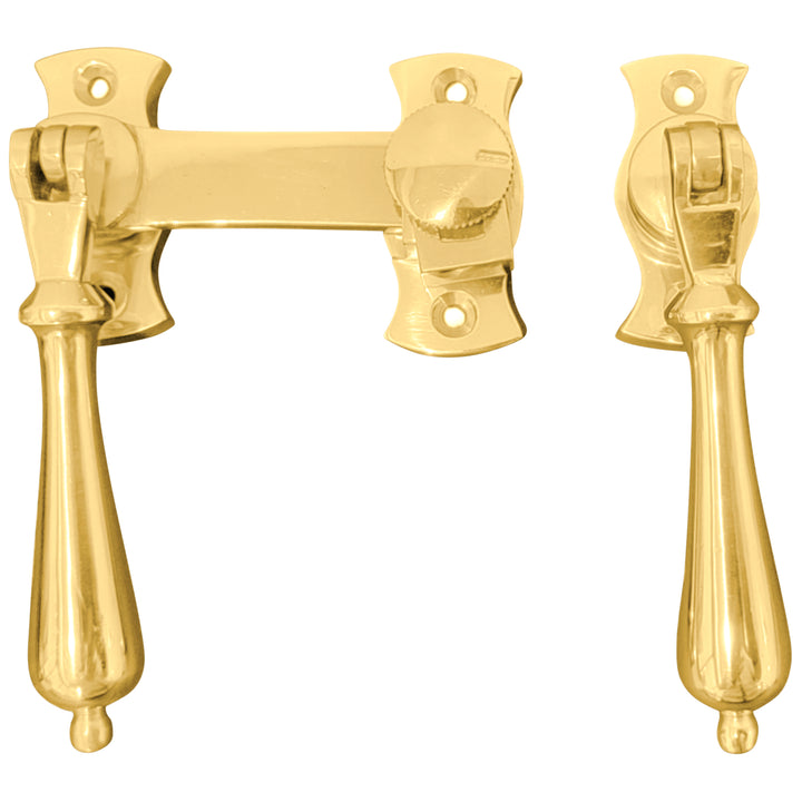 4 1/2 Inch Overall Colonial Window Lock (Polished Brass Finish)