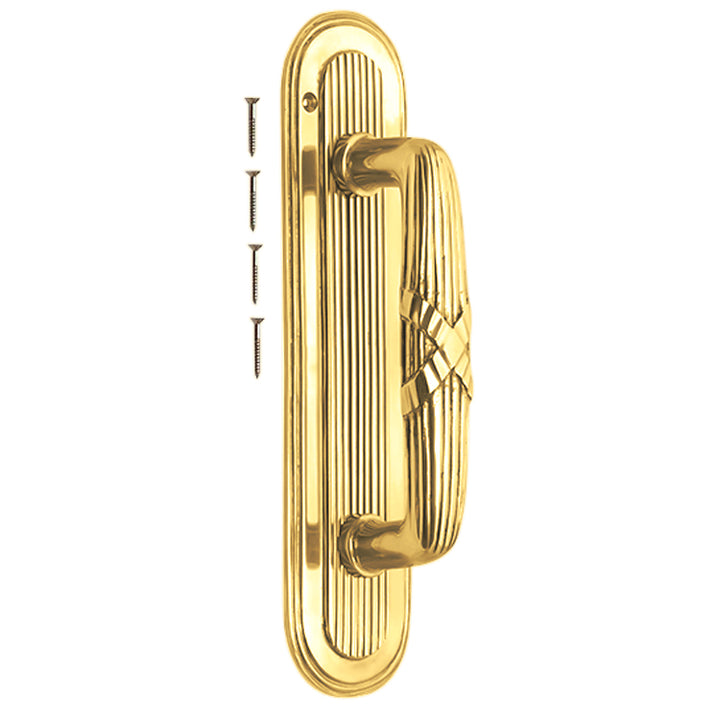 10 1/2 Inch Art Deco Style Door Pull and Plate