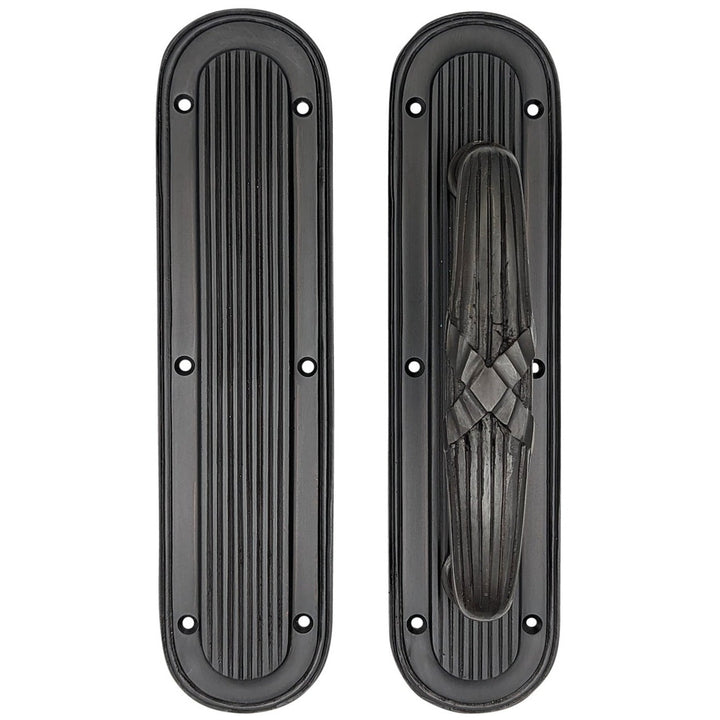 10 1/2 Inch Art Deco Style Door Pull and Push Plate (Several Finishes Available)