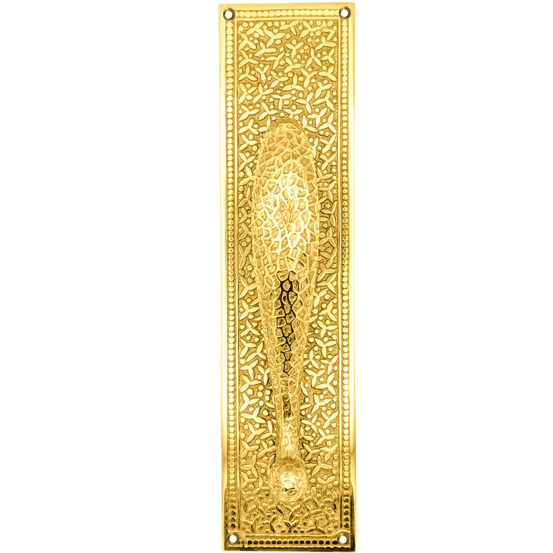 12 Inch Solid Brass Rice Pattern Door Pull (Several Finishes Available)