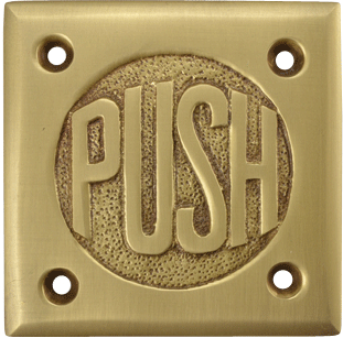 COPPER MOUNTAIN HARDWARE 2 3/4 Inch Brass Classic American "PUSH" Plate in Several Finishes