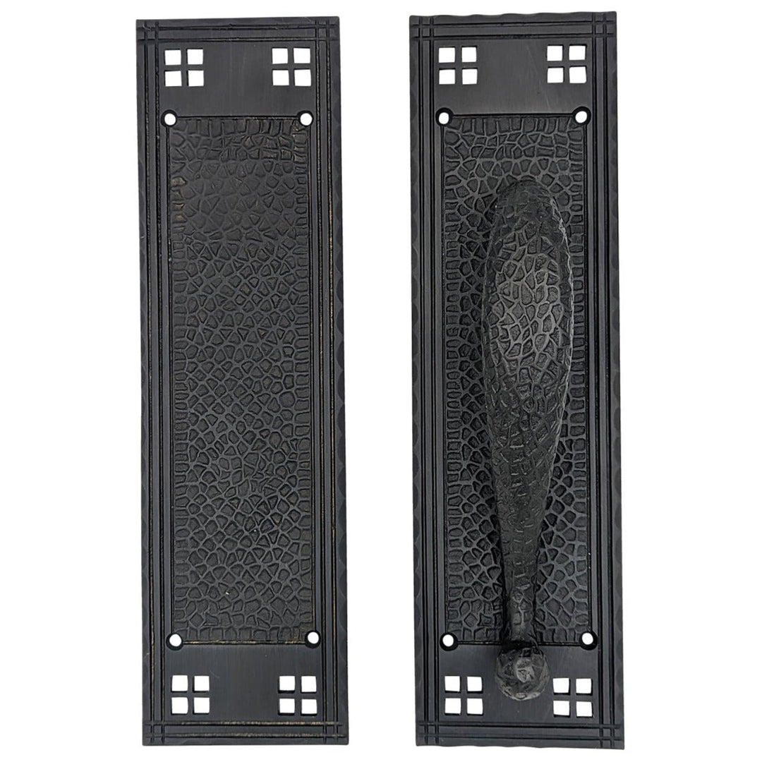 12 Inch Craftsman Style Door Pull & Push Plate Set COPPER MOUNTAIN HARDWARE