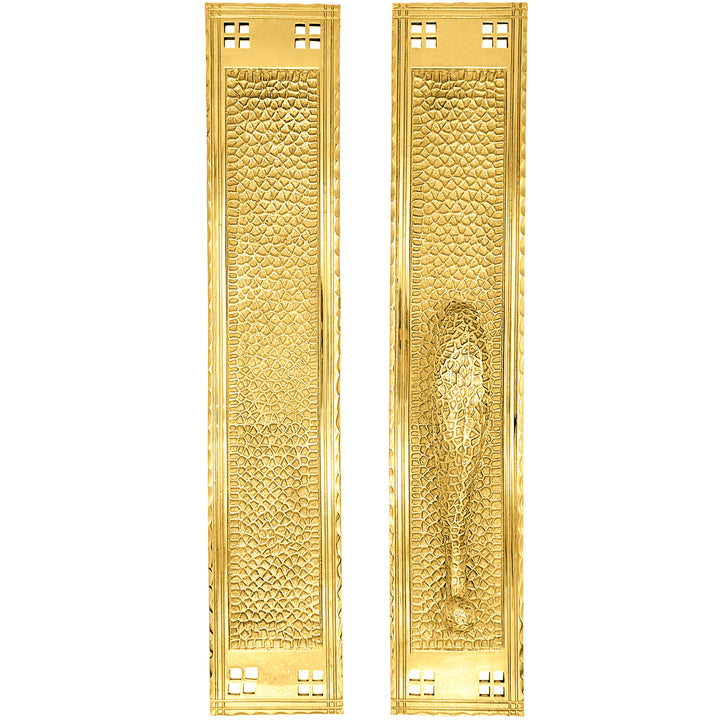 18 Inch Arts & Crafts Style Door Pull & Push Plate Set