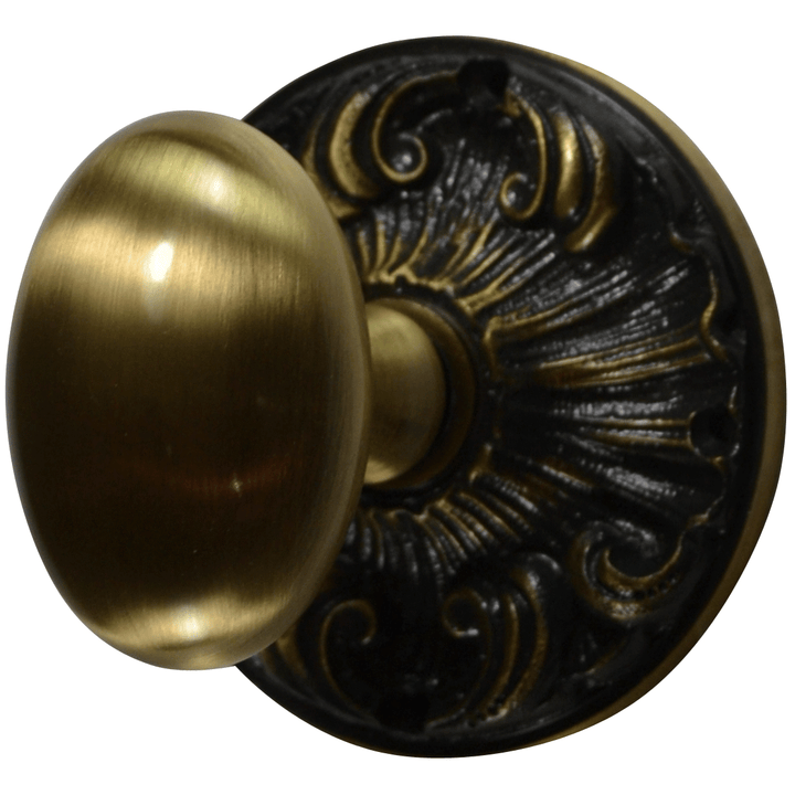 Romanesque Rosette Door Set with Egg Door Knobs (Several Finishes Available) COPPER MOUNTAIN HARDWARE