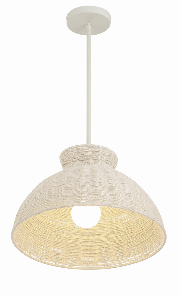 Reese 1 Light Matte White Pendant Crystorama