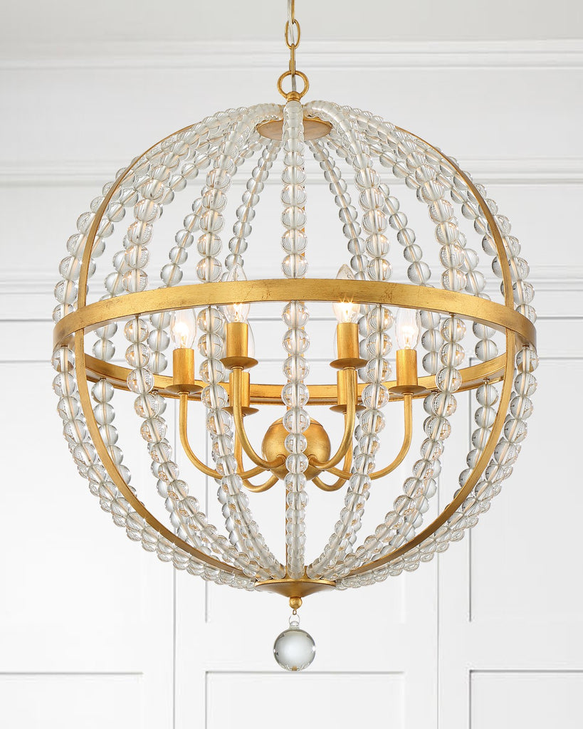 Crystorama Crystorama Roxy 6 Light Antique Gold Chandelier