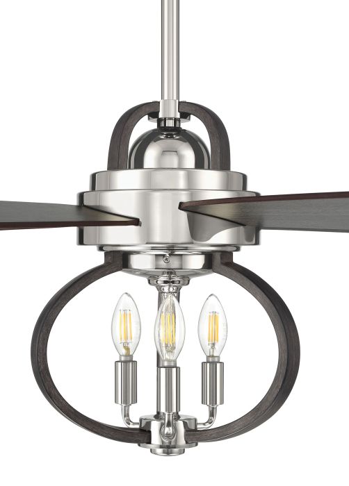 Antique Hardware 52" Reese in Polished Nickel w/ Greywood Blades Ceiling Fan