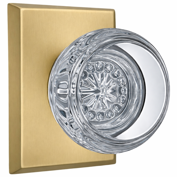 Magnifique® Rectangular Door Set with Crystal Round Knobs (Several Finishes Available)