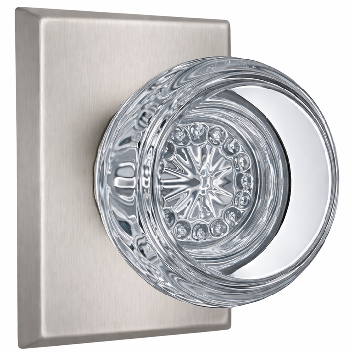 Magnifique® Rectangular Door Set with Crystal Round Knobs (Several Finishes Available)