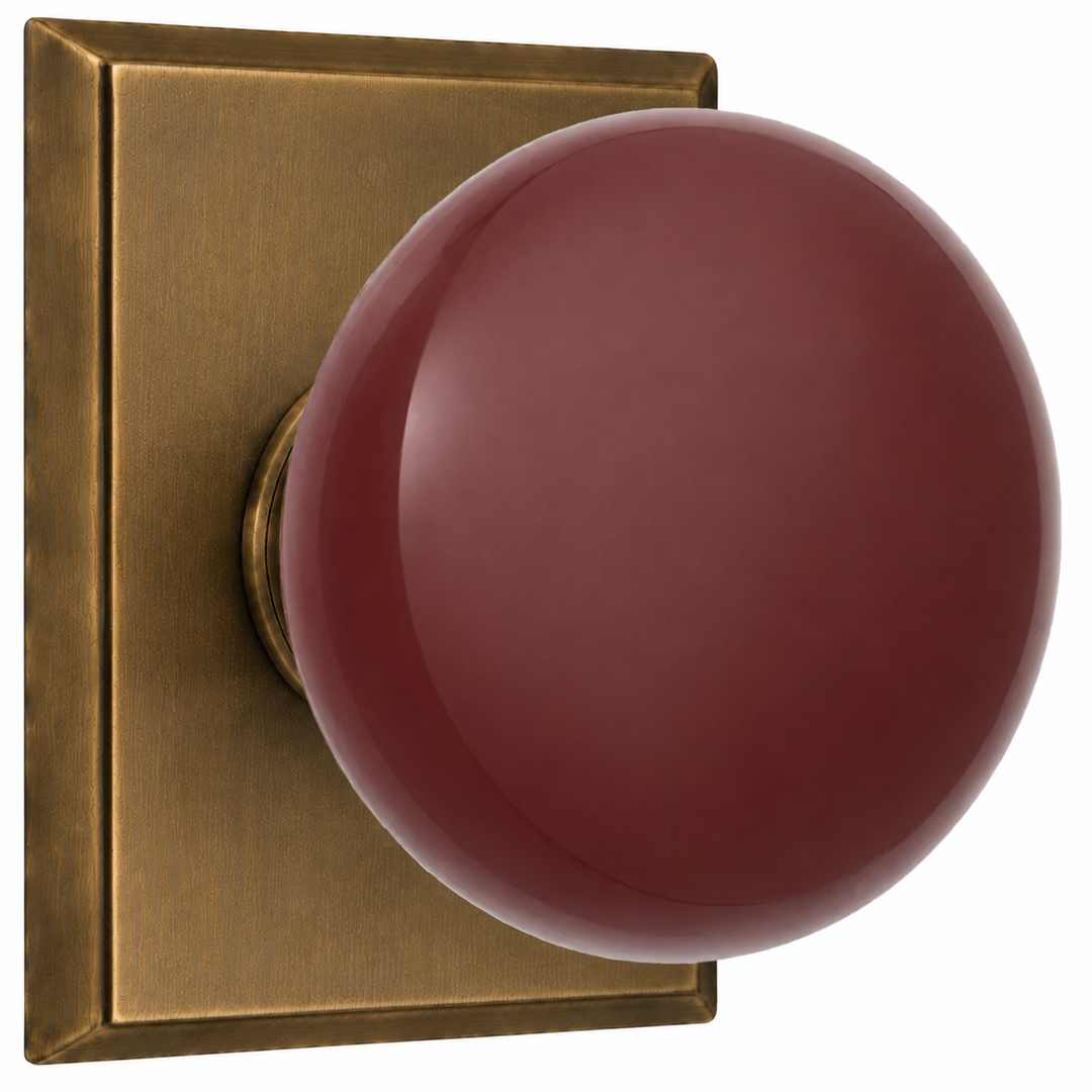 Magnifique® Rectangular Door Set with Brown Porcelain Knobs (Several Finishes Available)