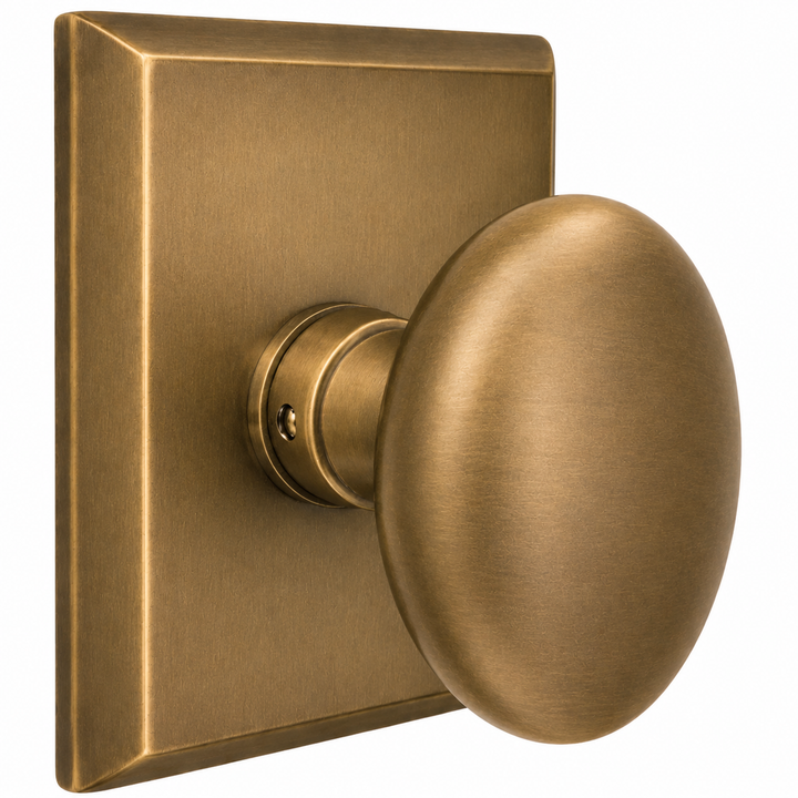 Magnifique® Rectangular Door Set with Brass Egg Knobs (Several Finishes Available)