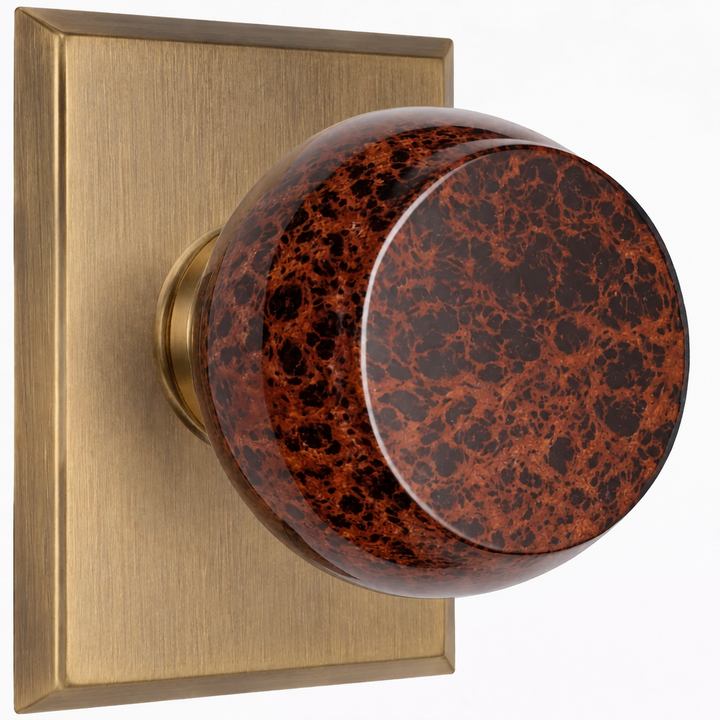 Magnifique® Rectangular Door Set with Mahogany Obsidian Knobs (Several Finishes Available)
