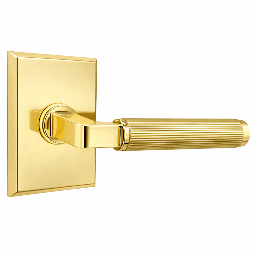Magnifique® Rectangular Door Set with Modern Reed Lever (Several Finishes Available)