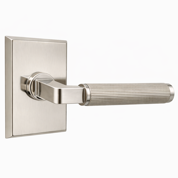 Magnifique® Rectangular Door Set with Modern Reed Lever (Several Finishes Available)