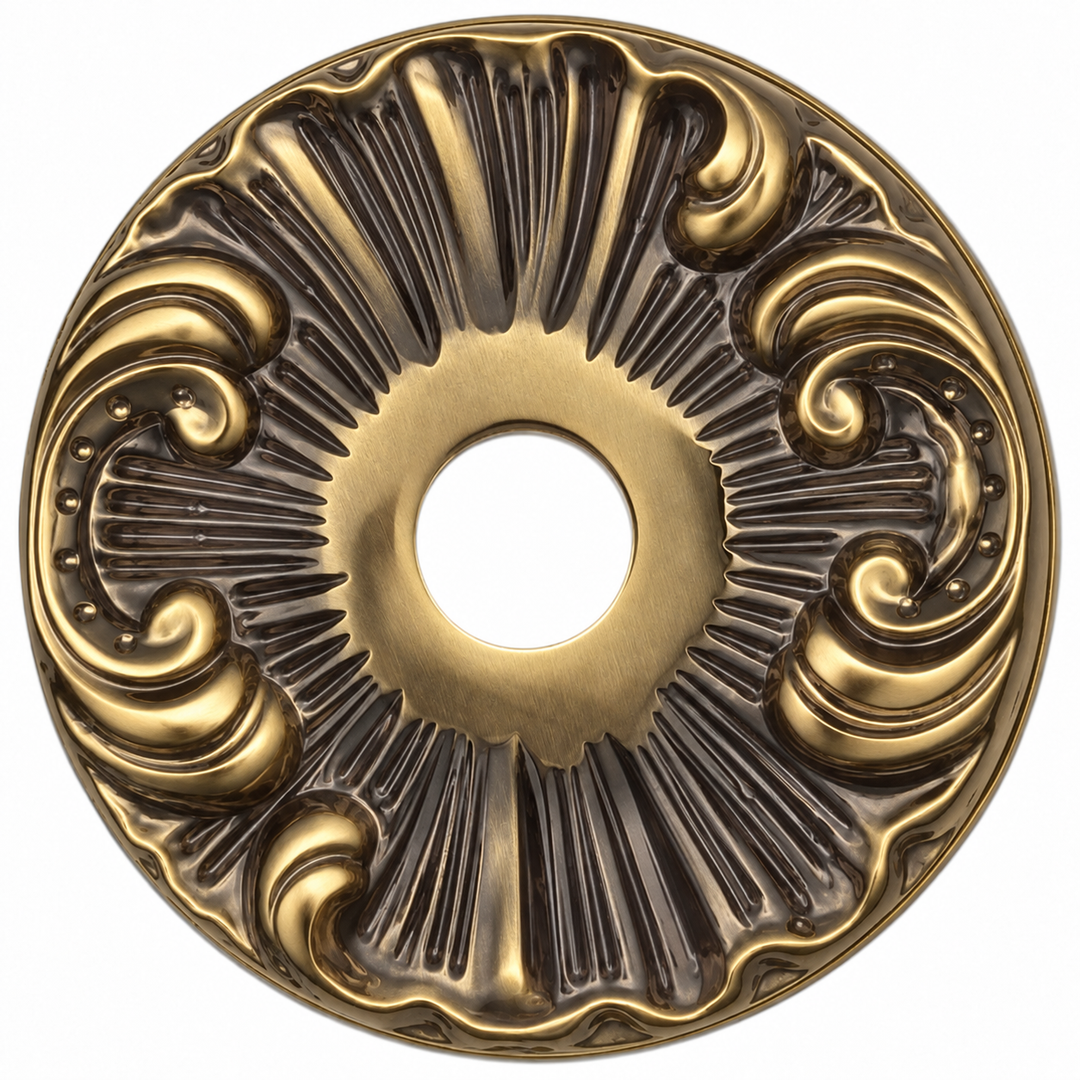 Romanesque Solid Brass Rosette Plates (Several Finishes Available)