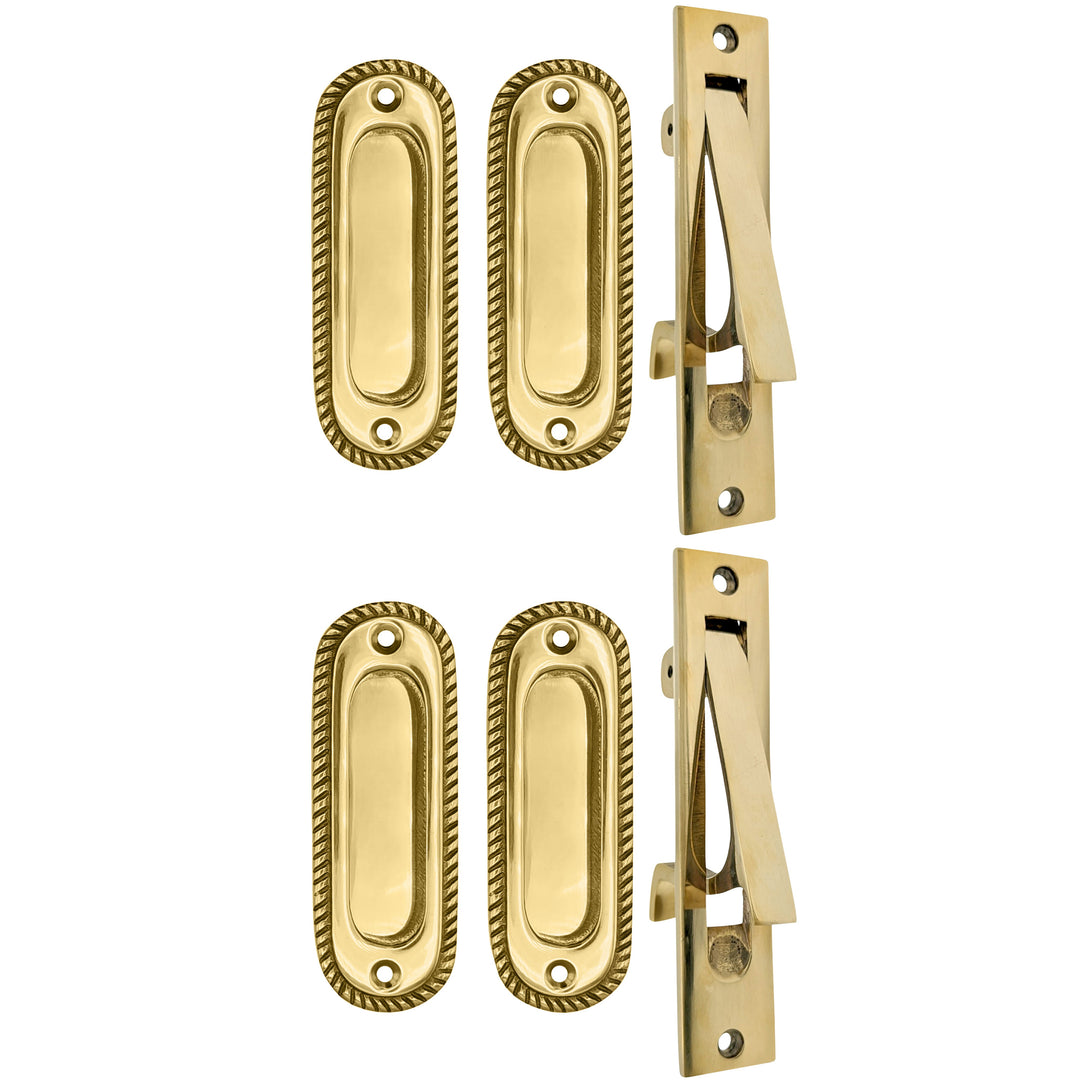 Georgian Rope Oval Pocket Door Set (Several Finishes Available) COPPER MOUNTAIN HARDWARE