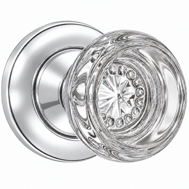 Magnifique® Classic Door Set with Round Crystal Knobs (Several Finishes Available)