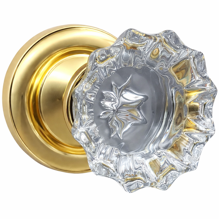 Magnifique® Classic Door Set with Crystal Fluted Knobs (Several Finishes Available)