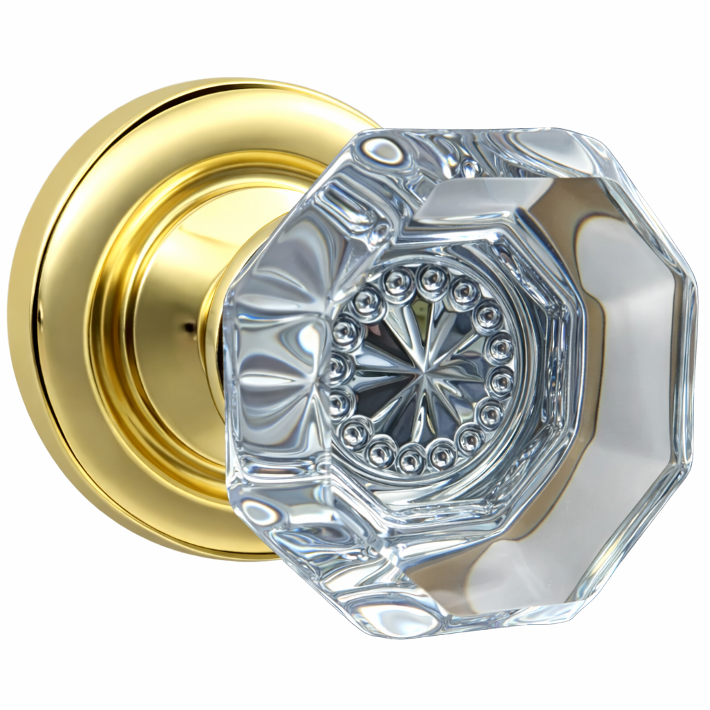 Magnifique® Classic Door Set with Crystal Octagon Knobs (Several Finishes Available)