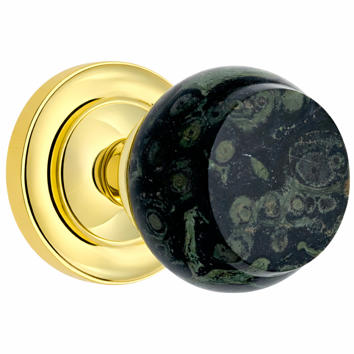 Magnifique® Classic Door Set with Crocodile Jasper Knobs (Several Finishes Available)