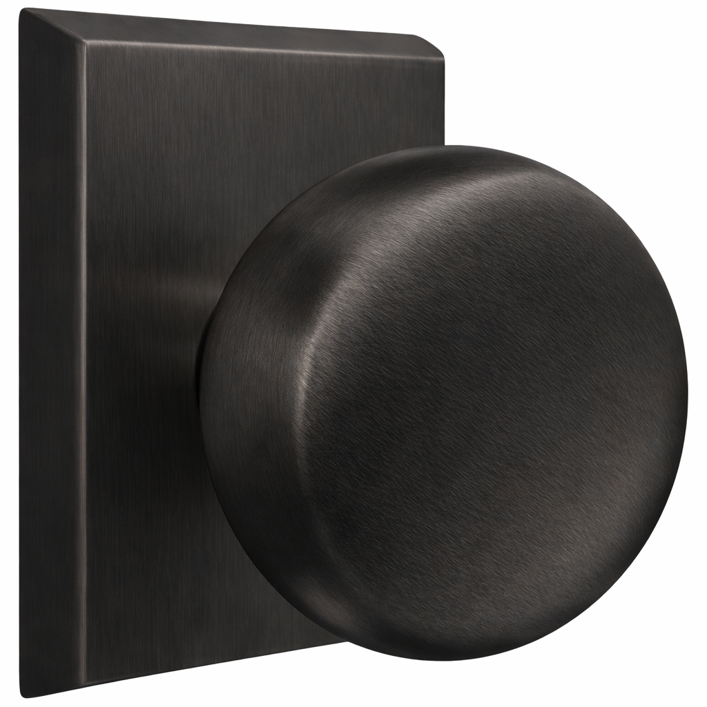 Magnifique® Rectangular Door Set with Brass Round Knobs (Several Finishes Available)