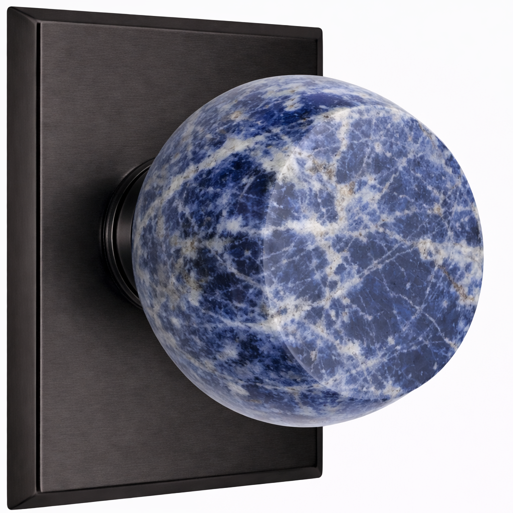 Magnifique® Rectangular Door Set with Royal Blue Knobs (Several Finishes Available)
