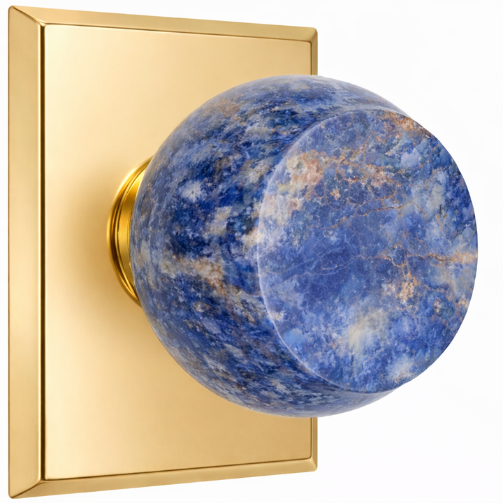 Magnifique® Rectangular Door Set with Royal Blue Knobs (Several Finishes Available)