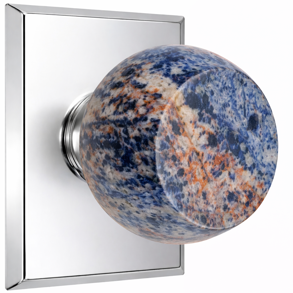 Magnifique® Rectangular Door Set with Royal Blue Knobs (Several Finishes Available)